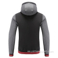 Ropa De Fútbol Para Hombre Sudaderas Con Cremallera Con Capucha Gris Melange